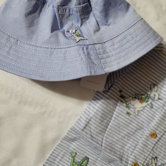 Gymboree Peter Rabbit 3-6 6-12 choice Romper 6-12 hat set. Mixed Z31 - Picture 2 of 5